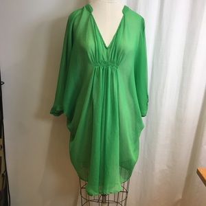 Neon Spring Green Caftan - Bathing suit Cover-up